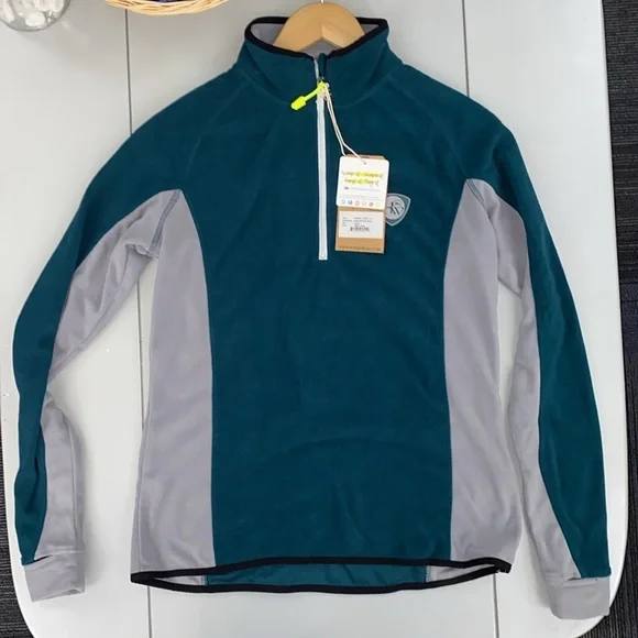 Horseware Ireland Fiona Half Zip Fleece Storm Green Women’s Size Large - Picture 12 of 16